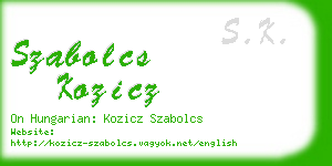 szabolcs kozicz business card